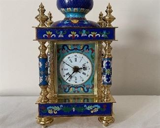 Cloisonne Clock Made in the Peoples Republic of China