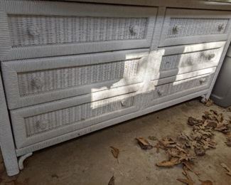White Wicker Dresser