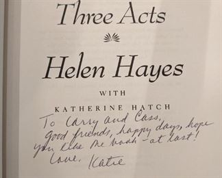 My Life in Three Acts by Helen Hayes with Katherine Hatch, autographed