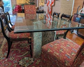 Glass Top Dining Table + 6 Chairs