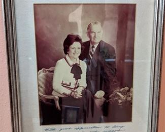Rita and Bill Clements Signed Portrait