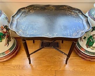 Chinoiserie tray on stand