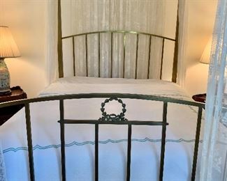 Custom queen wrought iron canopy bed