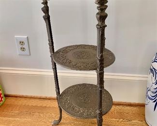 Victorian Style Three Tier Figural Shelf/Plant Stand