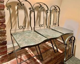 Vintage French garden folding chairs - 12 available