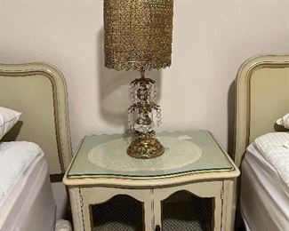 Drexel French Provincial bedside table
With custom glass tops to protect the finish