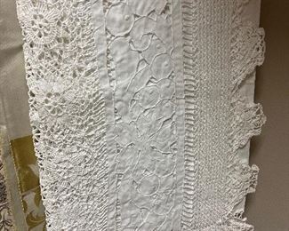 Long Crochet and embroidered table cloth