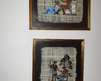  Beautifully framed hand painted art on Papyrus 