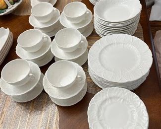 Coalport Countryware and some Wedgwood Countryware 23 place settings and serving pieces. Sold in 1 set of 12 6 pc place setting, 1 set of 12 6 pc placesettings ( missing 1 plate and 1 saucer) serving pieces priced separately. 
