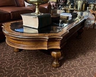 Handsome Coffee Table with smoked glass top
