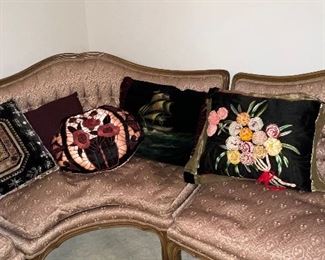 Vintage silk and velvet boho chic pillows
