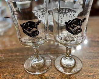 Pair of Glasses from the historic Angus Steak House in Pensacola