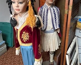 Children Mannequins with Traditional Greek Apparel ( missing arms)