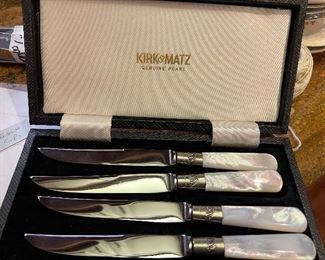 Set of 12 Fish Knives with mother of pearl handles