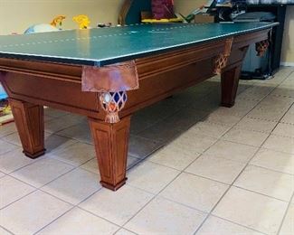 $1,500
IMPERIAL INTERNATIONAL POOL TABLE WITH LEATHER BASKETS / COMES WITH PING PONG TABLE 
POOL TABLE 98”L x 51”W x 32”H 
PING PONG TABLE TOP 108”L x 60”W