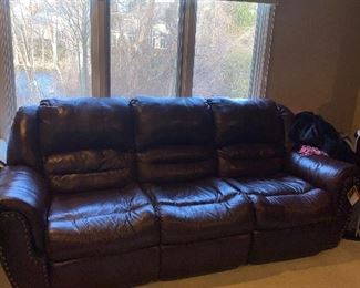 * $650
LEATHER SOFA WITH 2 SIDE RECLINERS
91”L x 36”D x 37”H 