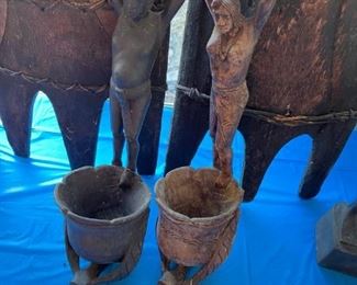 Authentic Polynesian figural water dippers 