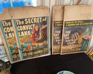 Vintage movie box office movie posters / window cards