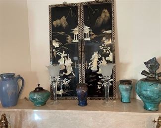 Huge assortment of pottery and Asian art. 