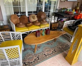 AWESOME 1950's wicker / rattan MCM outdoor furniture