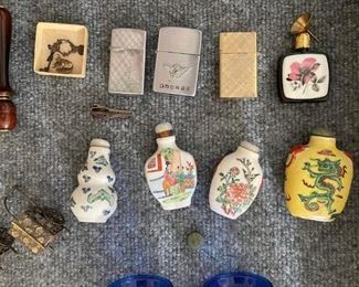 Antique snuff bottles and lighters