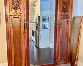 ANTIQUE 19th CENTURY FRENCH MIRRORED LOUIS XV ARMOIRE TRIPLE DOORS