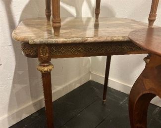 Gorgeous marble top French side tables 