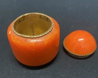 Very rare small Baltic Amber trinket box…stunning condition!