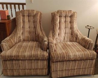 vintage striped velvet chairs