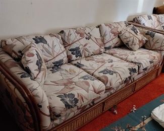vintage rattan base sofa