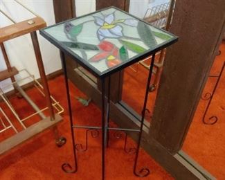 stained glass plant stand