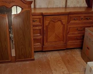 wood dresser and mirror