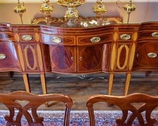 Absolutely gorgeous sideboard console cabinet with exquisite inlay detailing.