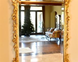 large beveled gold mirror