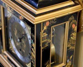 Chinoserie English Bracket Clock by Elliott of London (side detail)