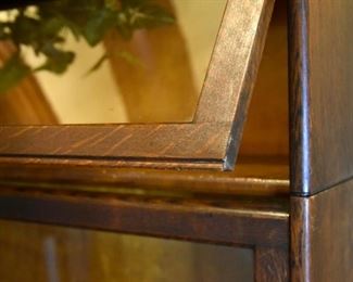Barrister bookcase, modular and glass-fronted by design. (detail)