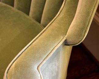 claw-footed, scallop-back upholstered chair (detail)