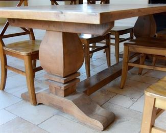 Dining table, 6/six chairs (base detail)