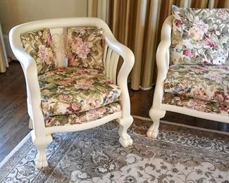 Love seat and two chairs, antique, family acquired them from a Borden Milk estate in NJ