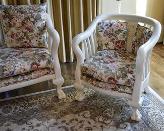 Love seat and two chairs, antique, family acquired them from a Borden Milk estate in NJ