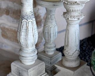 painted wooden candlesticks