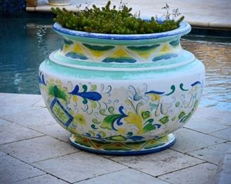 LARGE colorful outdoor plant pot