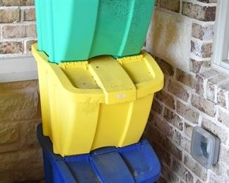 stacked storage bins