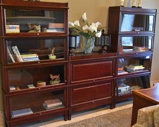 Set of bookcases including two/2 barrister cabinets 