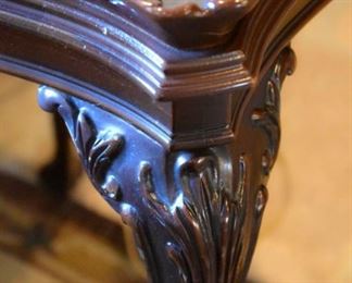 claw-footed, glass-top side table (detail)