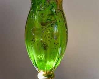 large green glass vase 