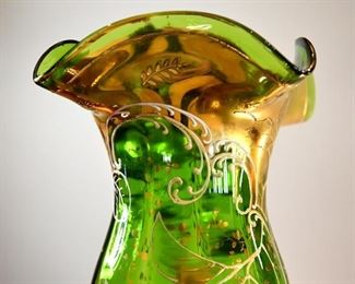 large green glass vase (detail)