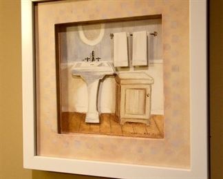 framed bathroom art 