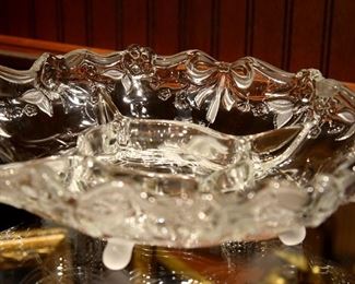 crystal bowl, frosted foot