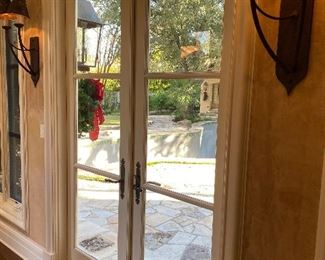 Square top French door set.